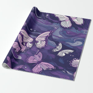 Papel De Regalo Mariposa Púrpura En El Agua