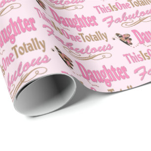 Papel De Regalo Mariposa rosa de hija totalmente fabulosa