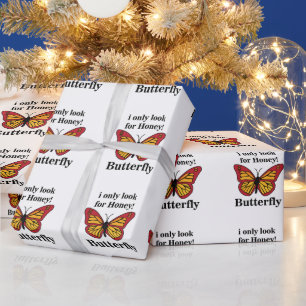 Papel De Regalo Mariposa Solo Busco Miel Mariposa