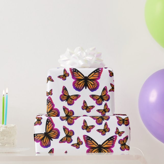 Papel De Regalo mariposas acuarelas elegantes de bonito (Regalos de fiesta)