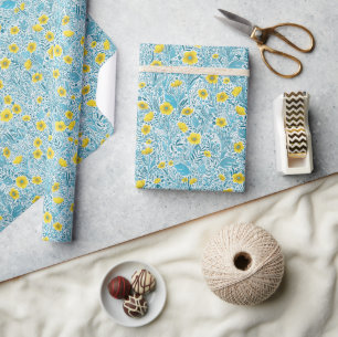 Papel De Regalo Mariposas, amarillas, azules y blancas