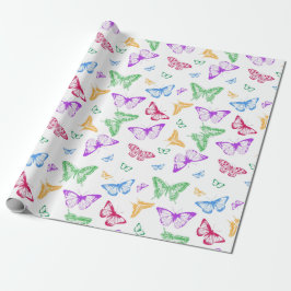 Papel De Regalo Mariposas arcoiris