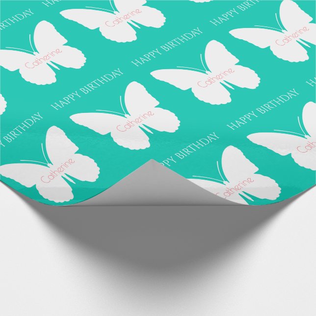 Papel De Regalo Mariposas blancas en el mar de la isla (Esquina)