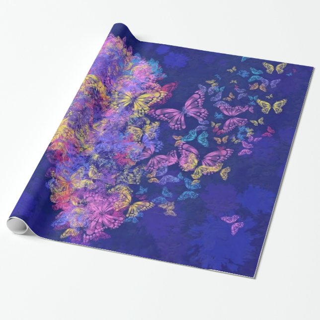 Papel de Regalo Mariposas Corazón (Desenrollado)