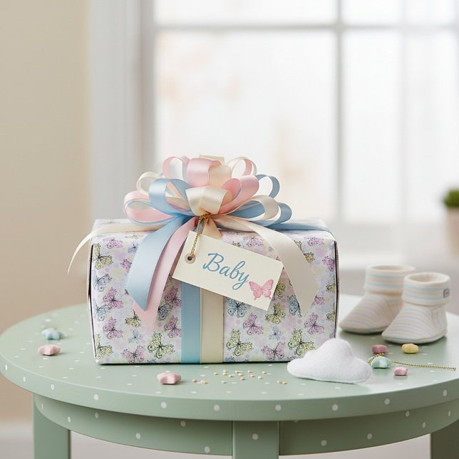 Papel De Regalo mariposas de colores pastel (Subido por el creador)