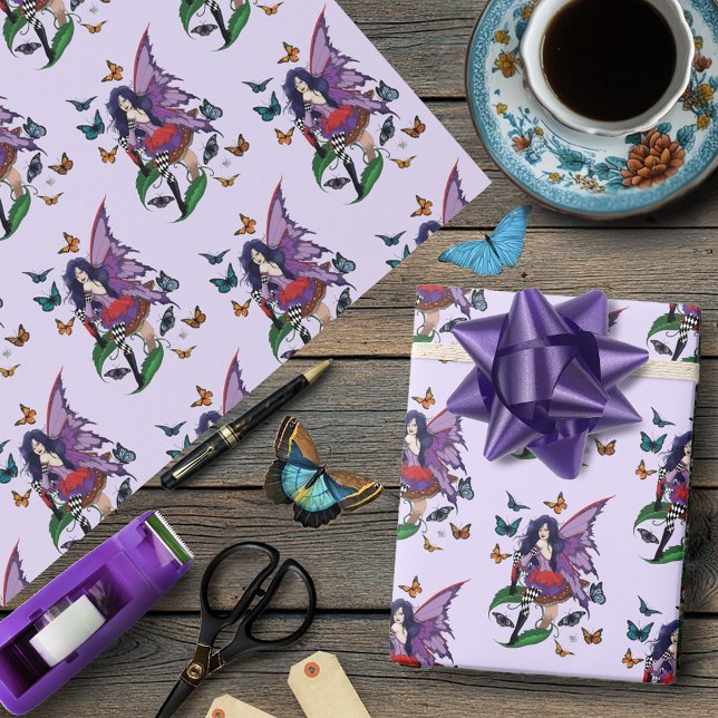 Papel De Regalo Mariposas de hongos morados (Subido por el creador)