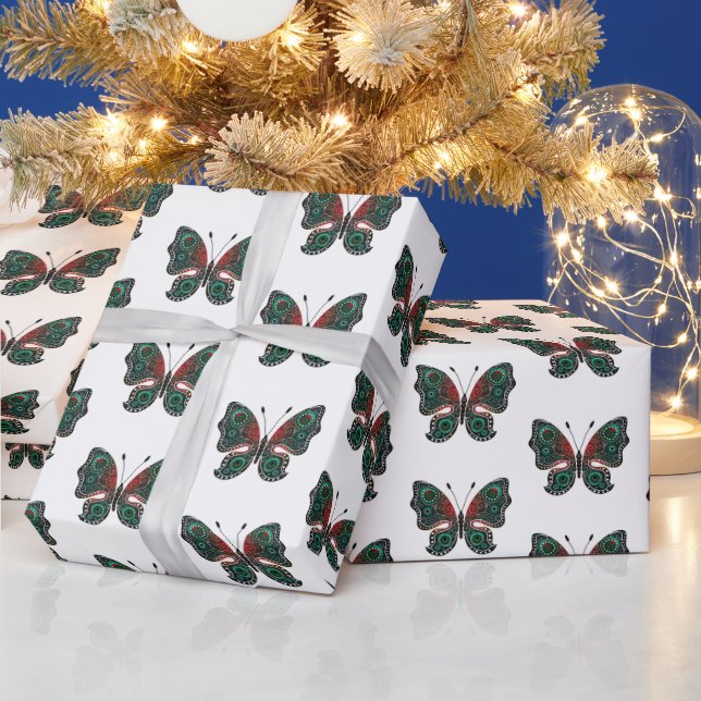 Papel De Regalo mariposas de Navidad (Vacaciones)