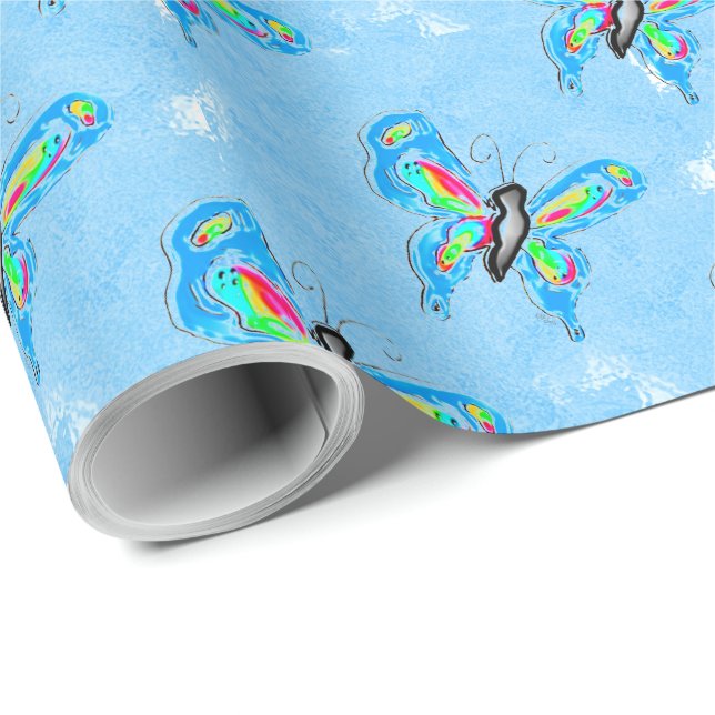 Papel De Regalo Mariposas Dimensionales (Esquina del rollo)