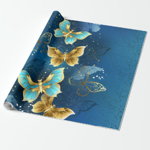 Papel De Regalo Mariposas doradas