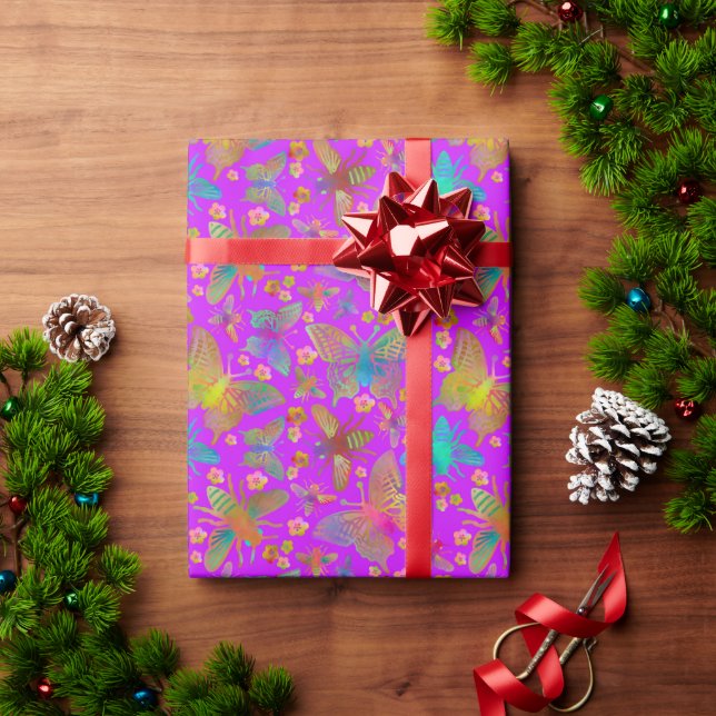 Papel De Regalo Mariposas en ebullición en la luna (Regalo de vacaciones)