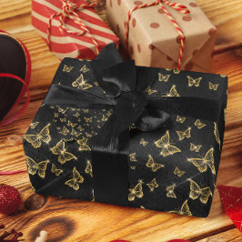 Papel De Regalo Mariposas Glam Glam Gold Sparkle