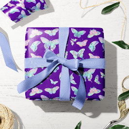 Papel De Regalo Mariposas irlandesas bonitos en morado