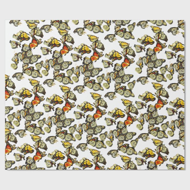Papel De Regalo Mariposas Monarca (Superficie plana)