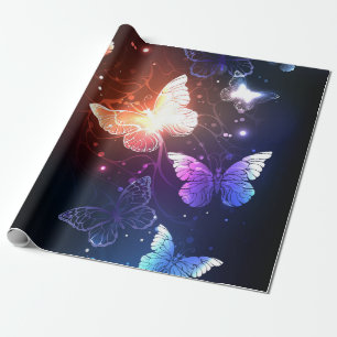 Papel De Regalo Mariposas nocturnas brillantes
