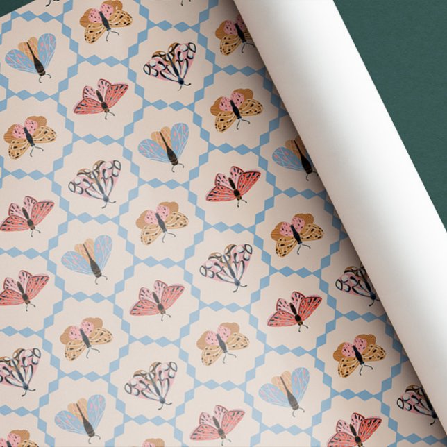 Papel De Regalo Mariposas Patel retro vintage (Subido por el creador)