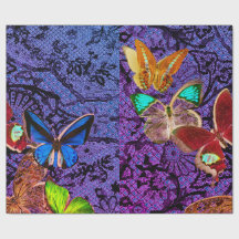 Papel de regalo mariposas patrón de encaje antiguo