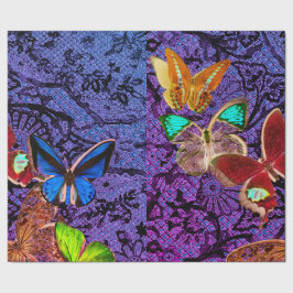 Papel de regalo mariposas patrón de encaje antiguo