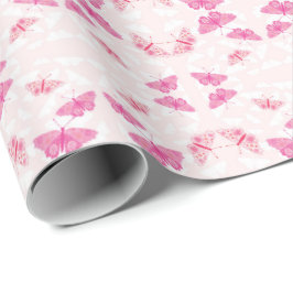 Papel De Regalo Mariposas rosadas
