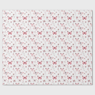 Papel De Regalo Mariposas Rosadas