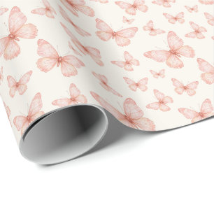 Papel De Regalo Mariposas rosadas bonitas