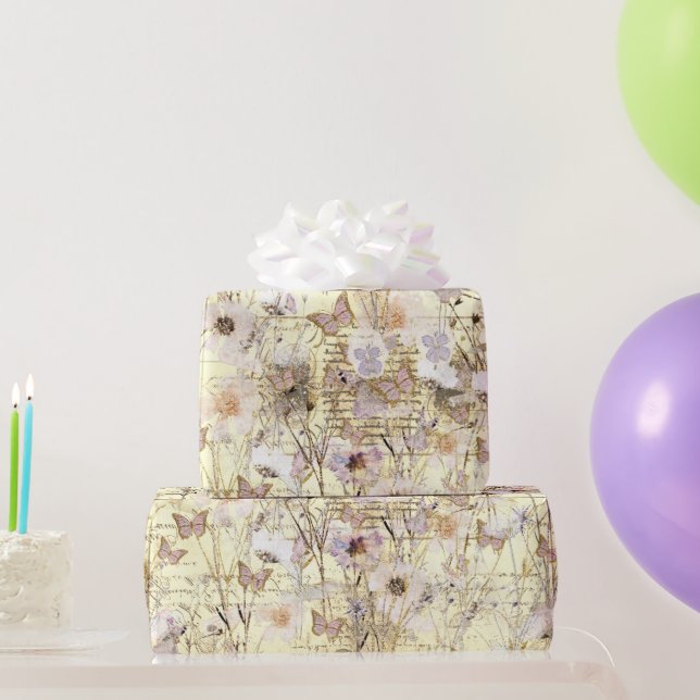 Papel De Regalo mariposas silvestres secas (Regalos de fiesta)