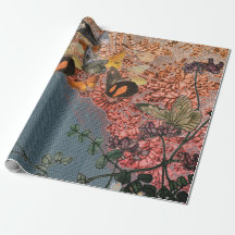 Papel de regalo MARIPOSAS Y ENCAJE ANTIGUO