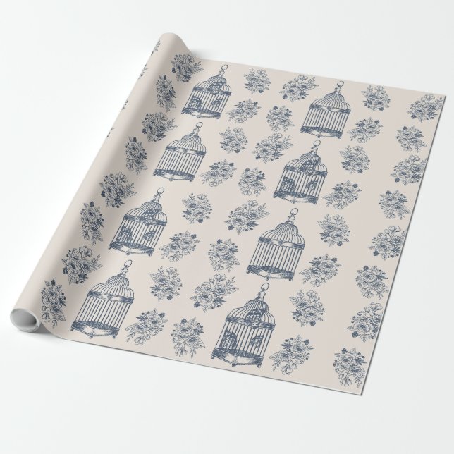 Papel De Regalo Mariposas y flores antiguas (Desenrollado)
