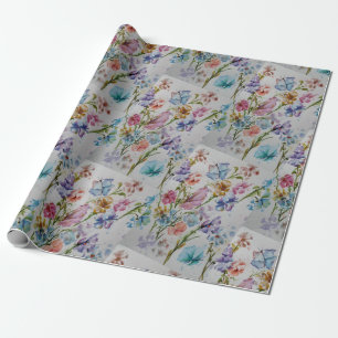 Papel De Regalo Mariposas y flores divertidas y caprichosas