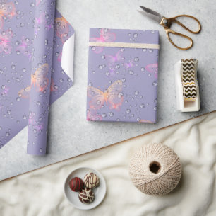Papel De Regalo Mariposas y gotas de lluvia