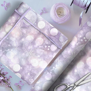 Papel De Regalo Mariposas y Jardín de hadas de Bokeh ID1030