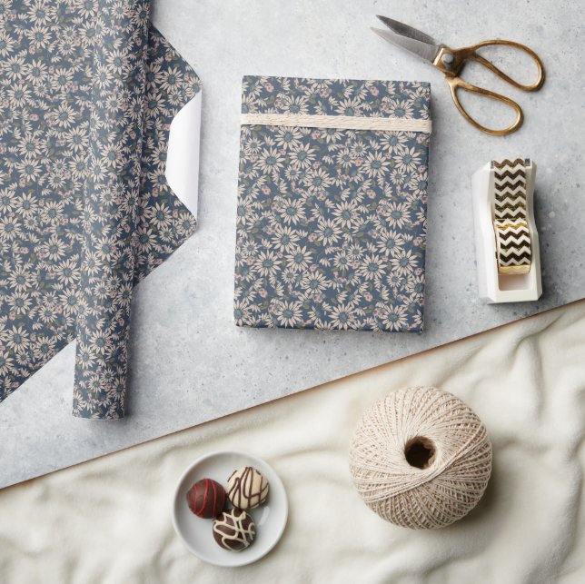 Papel De Regalo Mariquitas en Azul (Artesanía)
