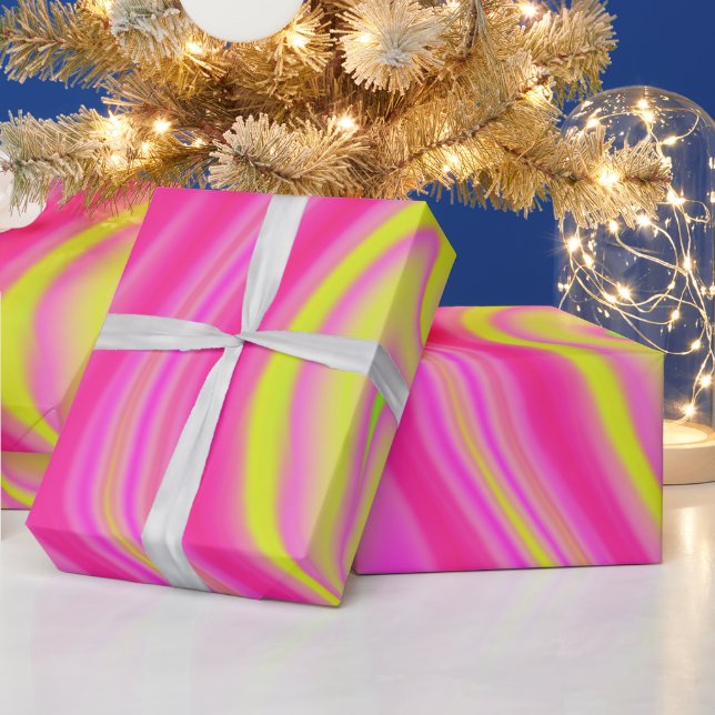 Papel De Regalo Mármol amarillo y rosa (Vacaciones)