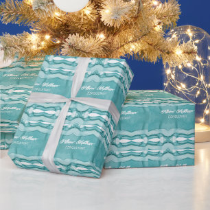 Papel De Regalo Mármol Azul Claro Patrón Moderno Elegante