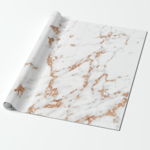 Papel De Regalo Mármol blanco de Carrara del oro del purpurina