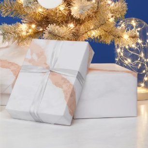 Papel De Regalo Mármol Blanco Elegante con Acentos de Vena Dorada