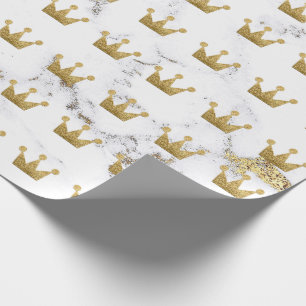 Papel De Regalo Mármol blanco metálico de la Sepia de Oro de la Co
