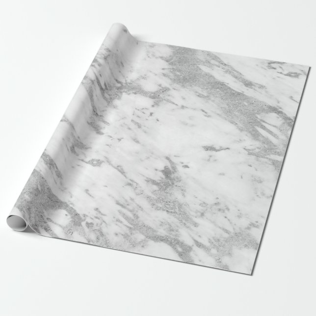 Papel De Regalo Mármol blanco moderno no 4a (Desenrollado)