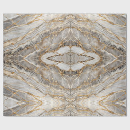 Papel De Regalo Mármol blanco oro agrietado moderno