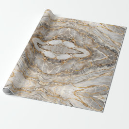 Papel De Regalo Mármol blanco oro agrietado moderno