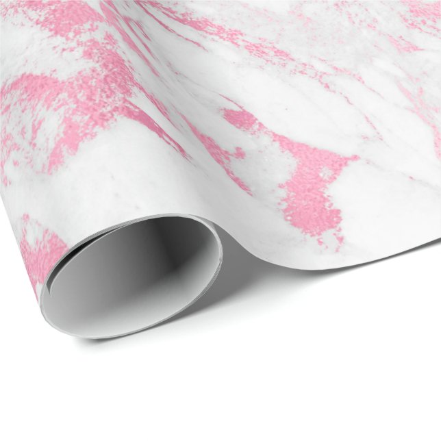 Papel De Regalo Mármol blanco rosa (Esquina del rollo)