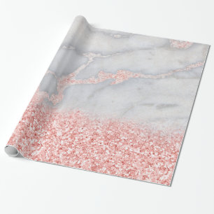 Papel De Regalo Mármol bohemio rosa rosado de oro