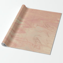 Papel De Regalo Mármol de arcilla de melón de coral brillante metá