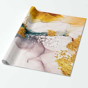Papel De Regalo Mármol de lujo con oro purpurina