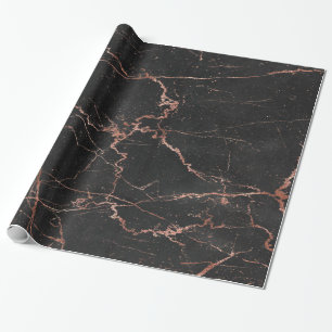 Papel De Regalo Mármol de moda rosa negro brillante