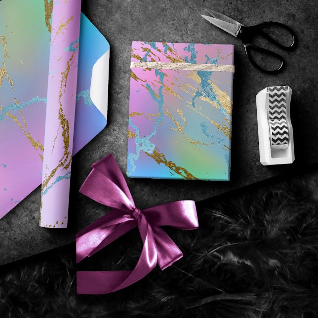 Papel De Regalo Mármol del Milenio | Jugador Pastel Arcoiris Ombre (Subido por el creador)