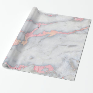 Papel De Regalo Mármol del purpurina de Rosegold de la sirena