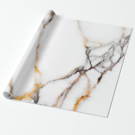 Papel De Regalo Mármol falso en blanco beige y gris