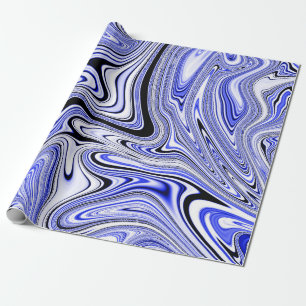 Papel De Regalo Mármol Giratorio Azul de Moda