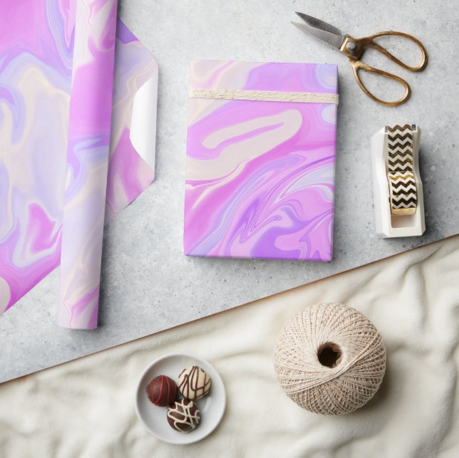 Papel De Regalo Mármol gradiente irosado morado (Artesanía)
