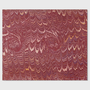 Papel De Regalo mármol impreso rojo ladrillo